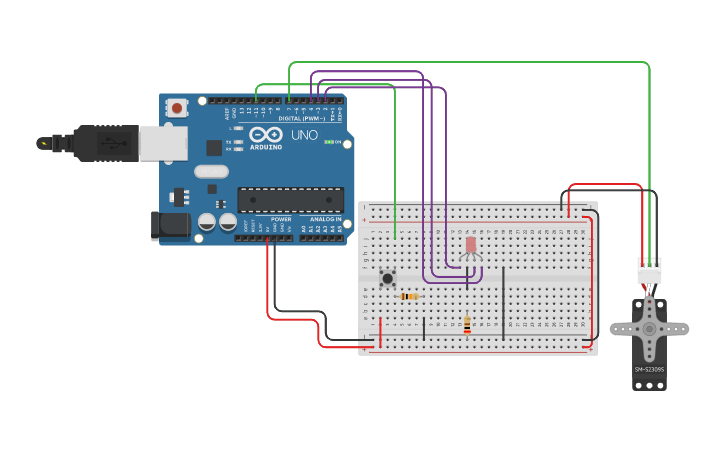 Circuit design OFF/ON Push Button - Tinkercad