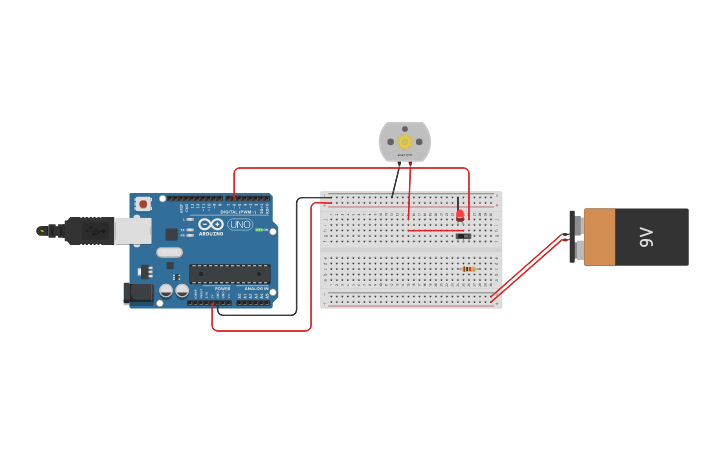 Circuit design Motor con Arduino - Tinkercad