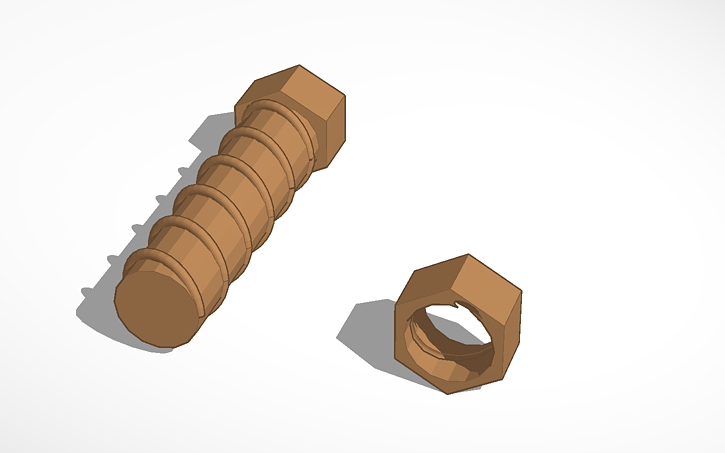 3d-design-nut-and-bolt-tinkercad