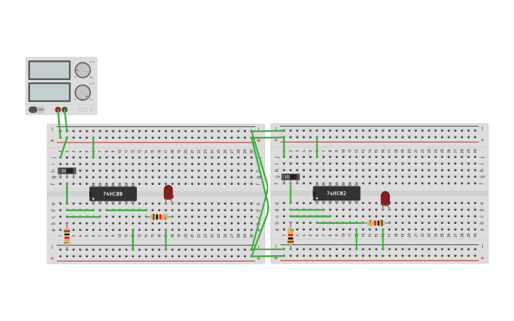Circuit design NAND and NOR as NOT gate | Tinkercad