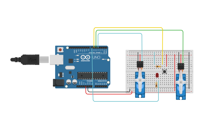 Circuit design Dos motores un led y un pulsador Oscar Eulicer Lopez ...