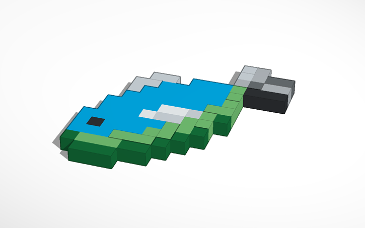 3D design minecraft raw fish - Tinkercad