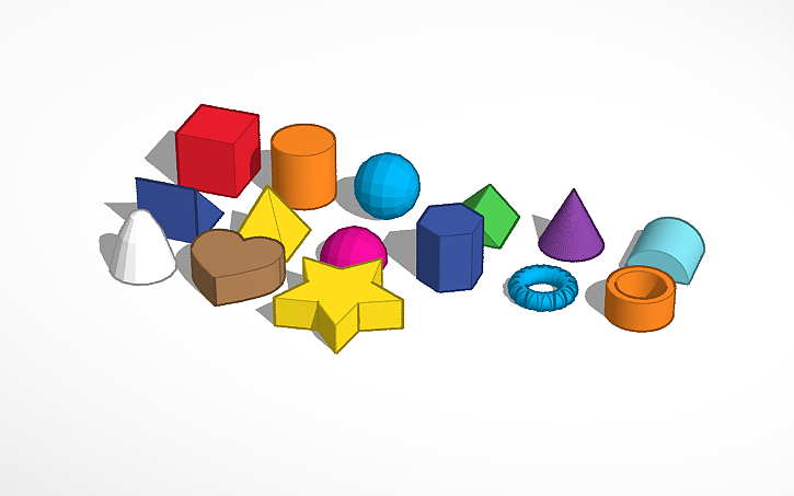 3D design Basic Shapes made of Only Boxes - Tinkercad