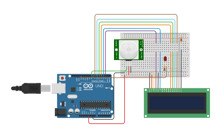 Circuit design PIR Sensor - Tinkercad