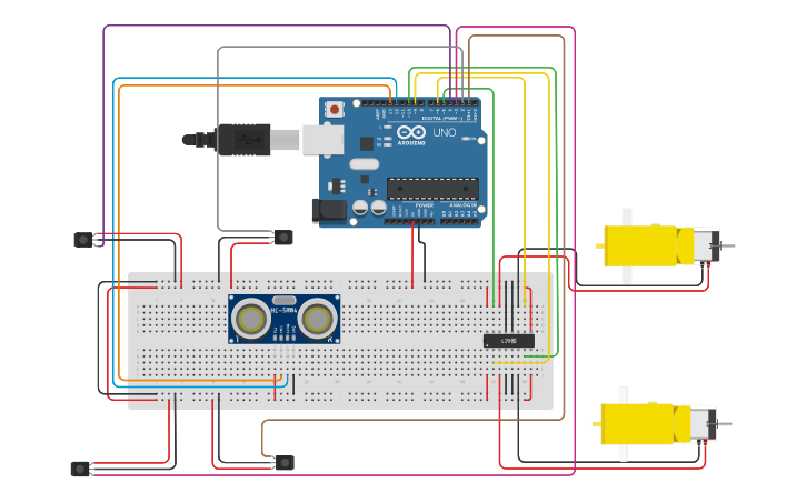 Arduino Code Sumobot Circuit design SUMO Robot - Tinkercad