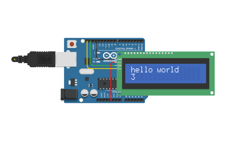 Circuit design LCD(i2c) - Tinkercad