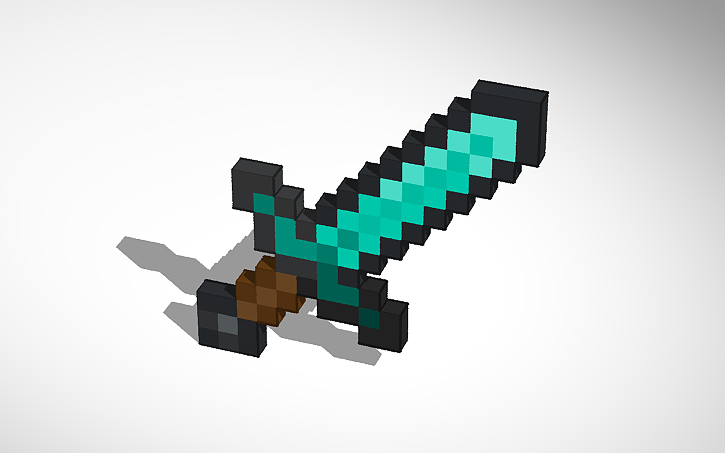 Minecraft Detailed Sword Design 3D design Minecraft diamond sword - Tinkercad