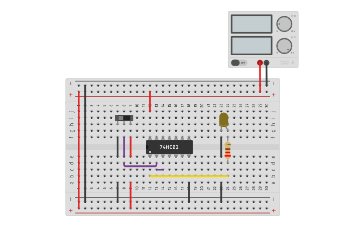 Circuit design INVERTER using NOR | Tinkercad