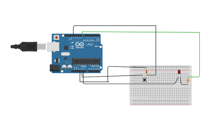 Circuit design pull up resistor | Tinkercad