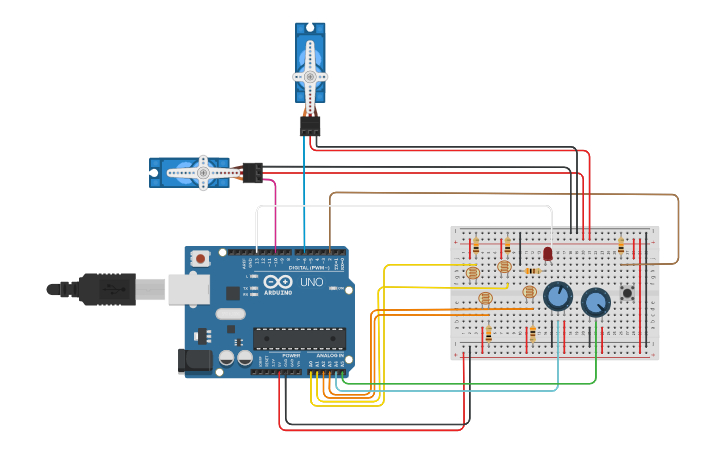 Circuit design Tracker solar - Tinkercad