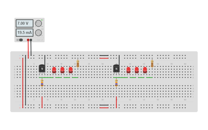 Circuit design LED Array project | Tinkercad