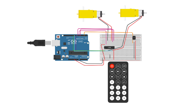 Circuit design Motors - Tinkercad