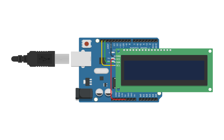 Circuit design LCD 16x2 - Tinkercad