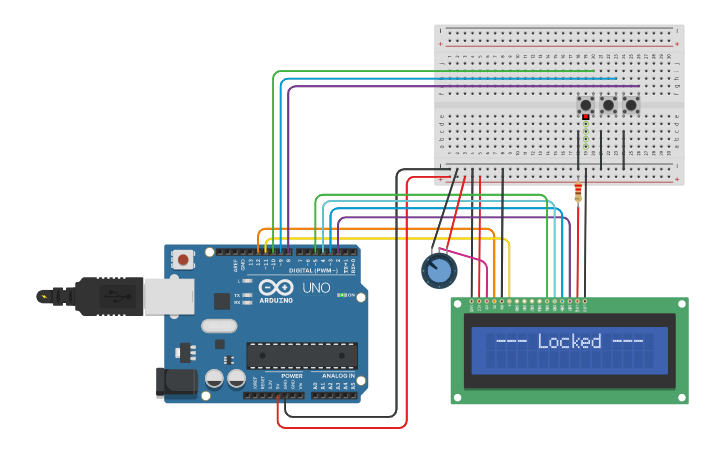 Circuit design Kombinační zámek - Tinkercad