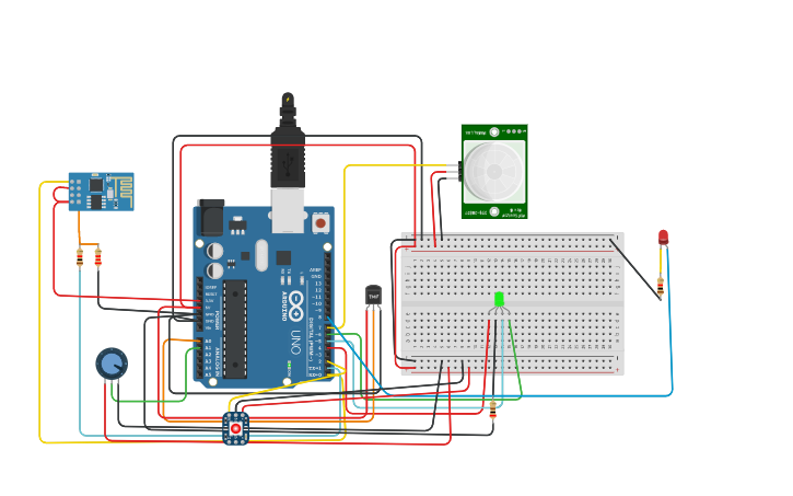 Circuit design Infant Monitoring System IOT | Tinkercad