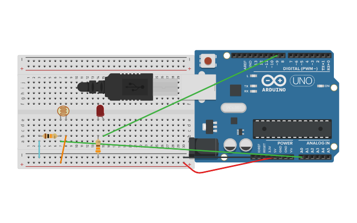 Circuit design Fotoresistencia | Tinkercad