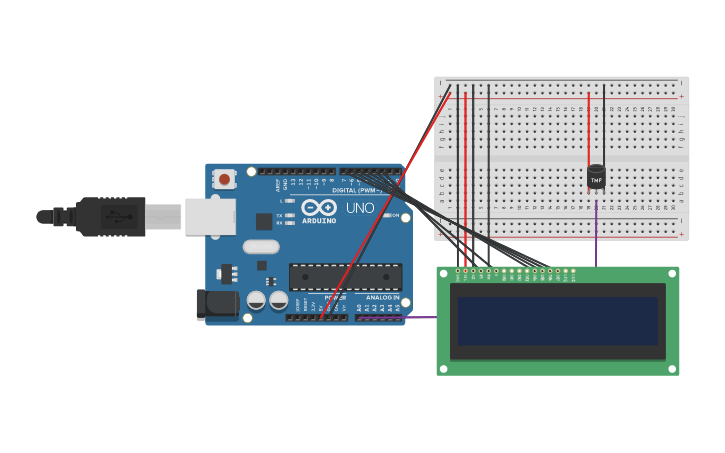 Circuit design Practica de sensor de temperatura con pantalla LCD ...