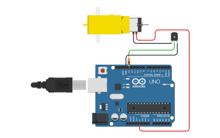 Circuit design Introducción al motor de aficionado-Roberto F. | Tinkercad