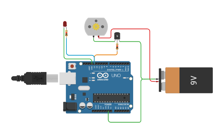 Circuit design DC Motor Driver From Arduino - Tinkercad