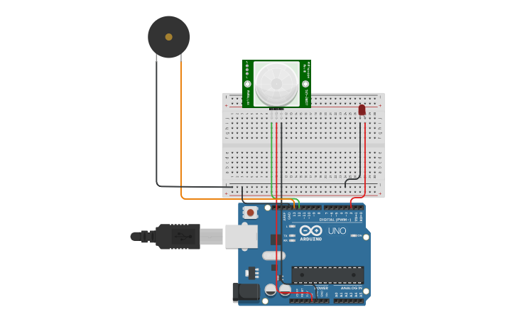 Circuit design 62709987 PIR | Tinkercad