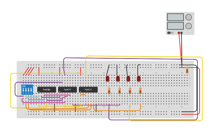 Circuit design 4 Bit Demultiplexer (106119084) - Tinkercad