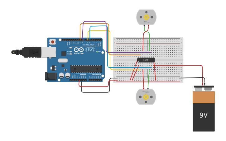 Circuit design DC Motor - Tinkercad