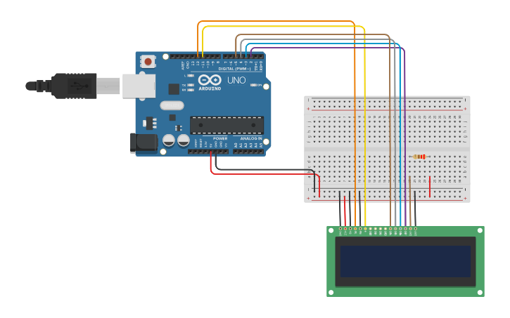 Circuit design LCD - Tinkercad