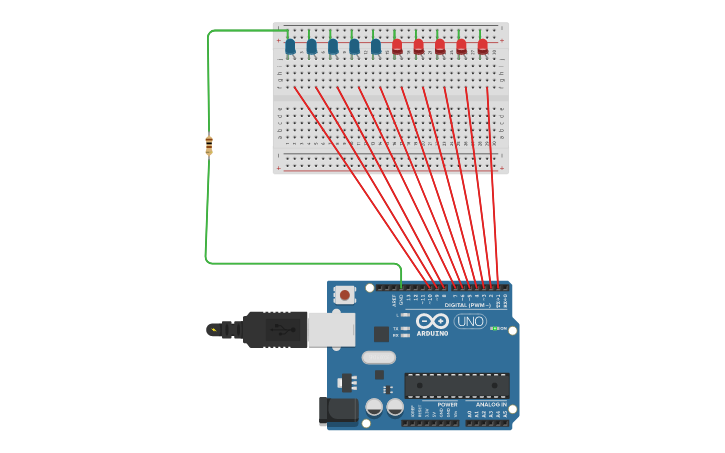 Circuit design VIP light - Tinkercad
