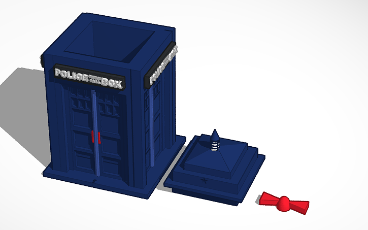 3D design TARDIS and Bow tie ('Cause bow ties are cool.) | Tinkercad