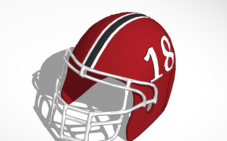 3D design Alabama Style Football Helmet - Tinkercad