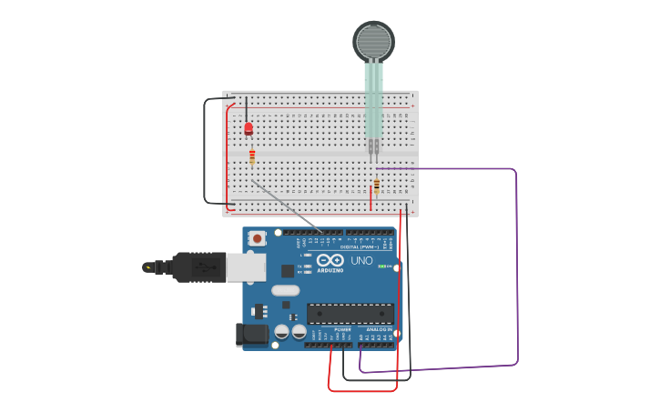 Circuit design copy of flex sensor - Tinkercad