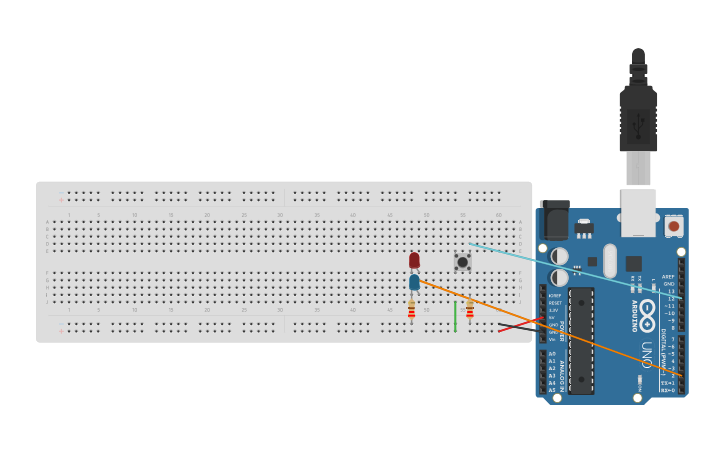 Circuit design Push Button - Tinkercad