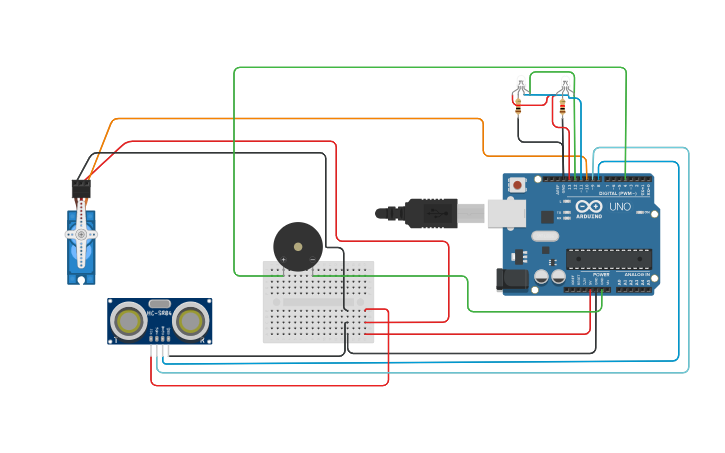 Circuit design water level sensor - Tinkercad