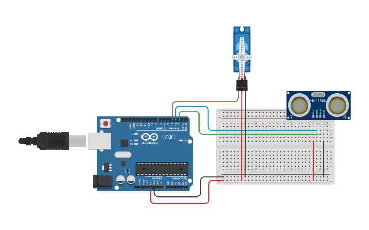 Circuit design Projeto Radar - Tinkercad