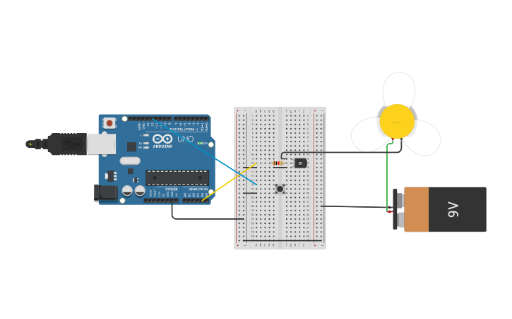 Circuit design Fan - Tinkercad