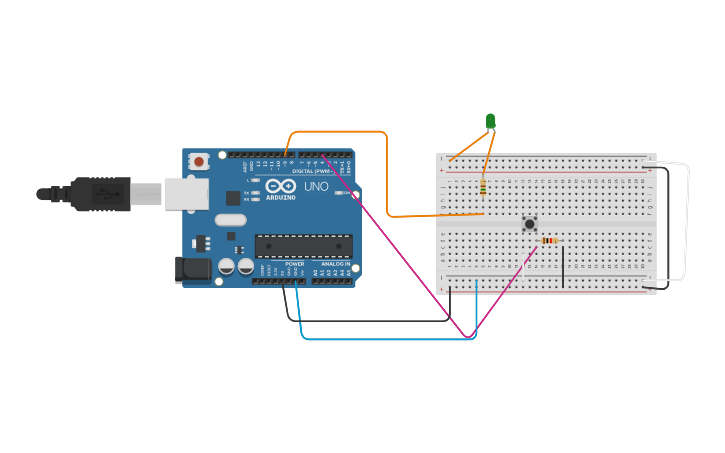 Circuit design Circuito Pull Down - Tinkercad