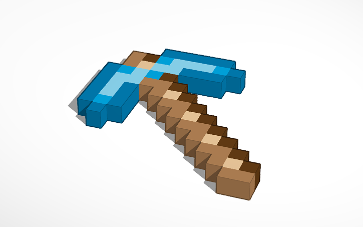 3D design minecraft diamond pixel | Tinkercad