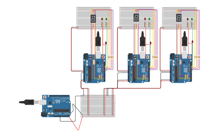 Circuit design CT.304 Master Slave Command Control - Tinkercad