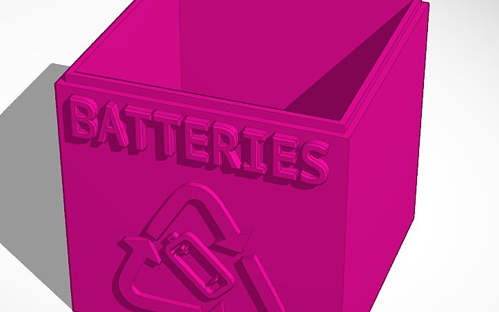 3D design battery disposal box bottom | Tinkercad