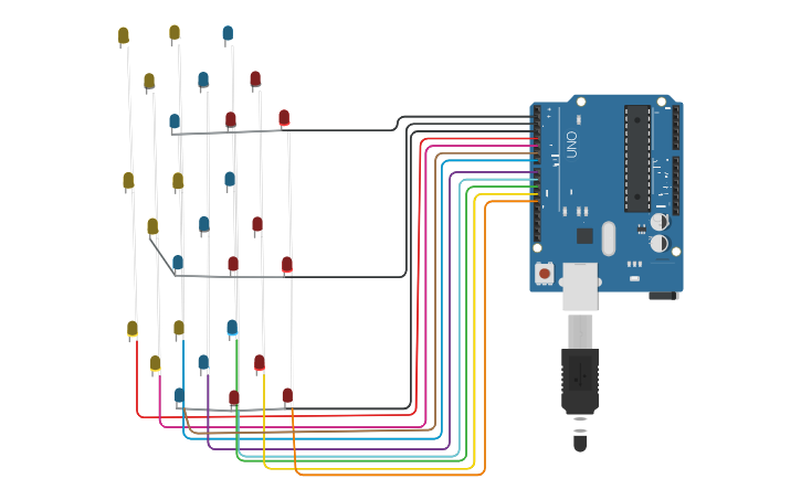 Circuit design cubo led | Tinkercad