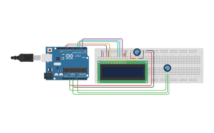 Circuit design BELAJAR LCD 16X2 ARDUINO | Tinkercad