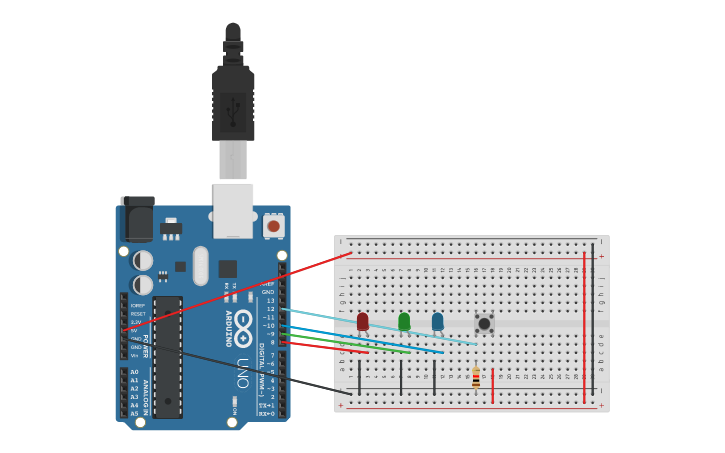 Circuit design IF Arduino - Tinkercad