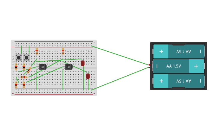 Circuit design Асинхронный RS Триггер - Tinkercad
