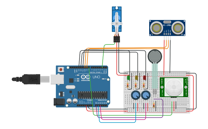 Circuit design Dispensador de alimento para Gatos - Tinkercad