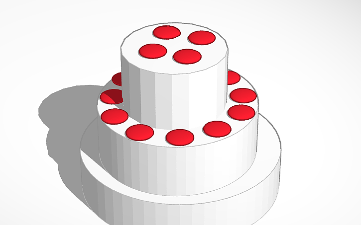 Cake Cad 3D design Wedding day Cake - Tinkercad