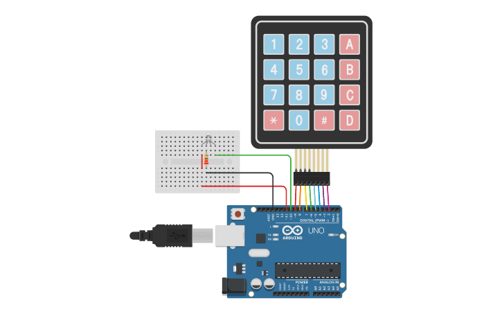 Circuit design KeyPad - Tinkercad