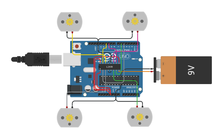 Circuit design Arduino Flying Car on Tinkercad - Tinkercad