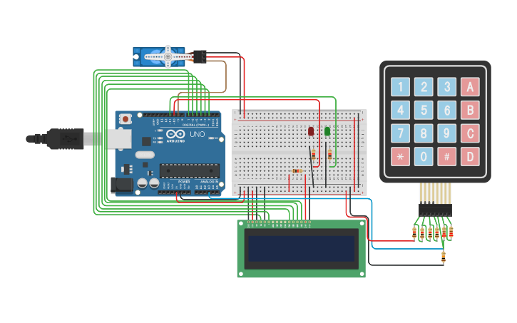 Circuit design Door lock - Tinkercad