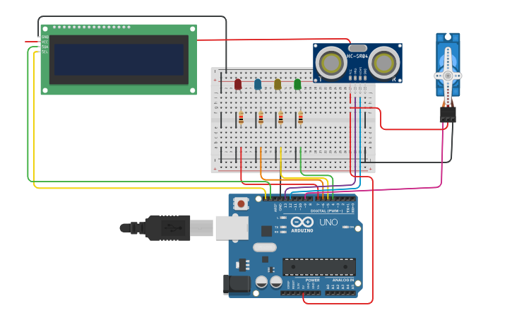 Circuit design Final Water gate - Tinkercad