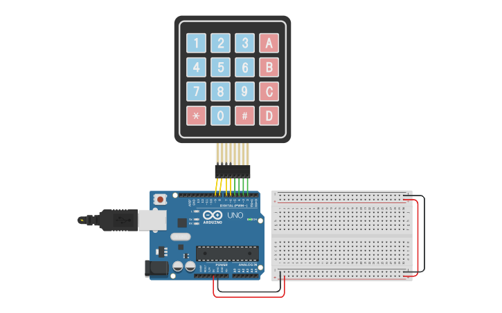 Circuit design How-to-connect: Keypad - Tinkercad
